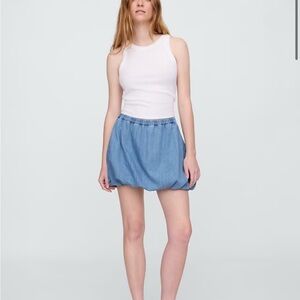 GAP Light Blue Denim Bubble Mini Skirt NWT~Size L